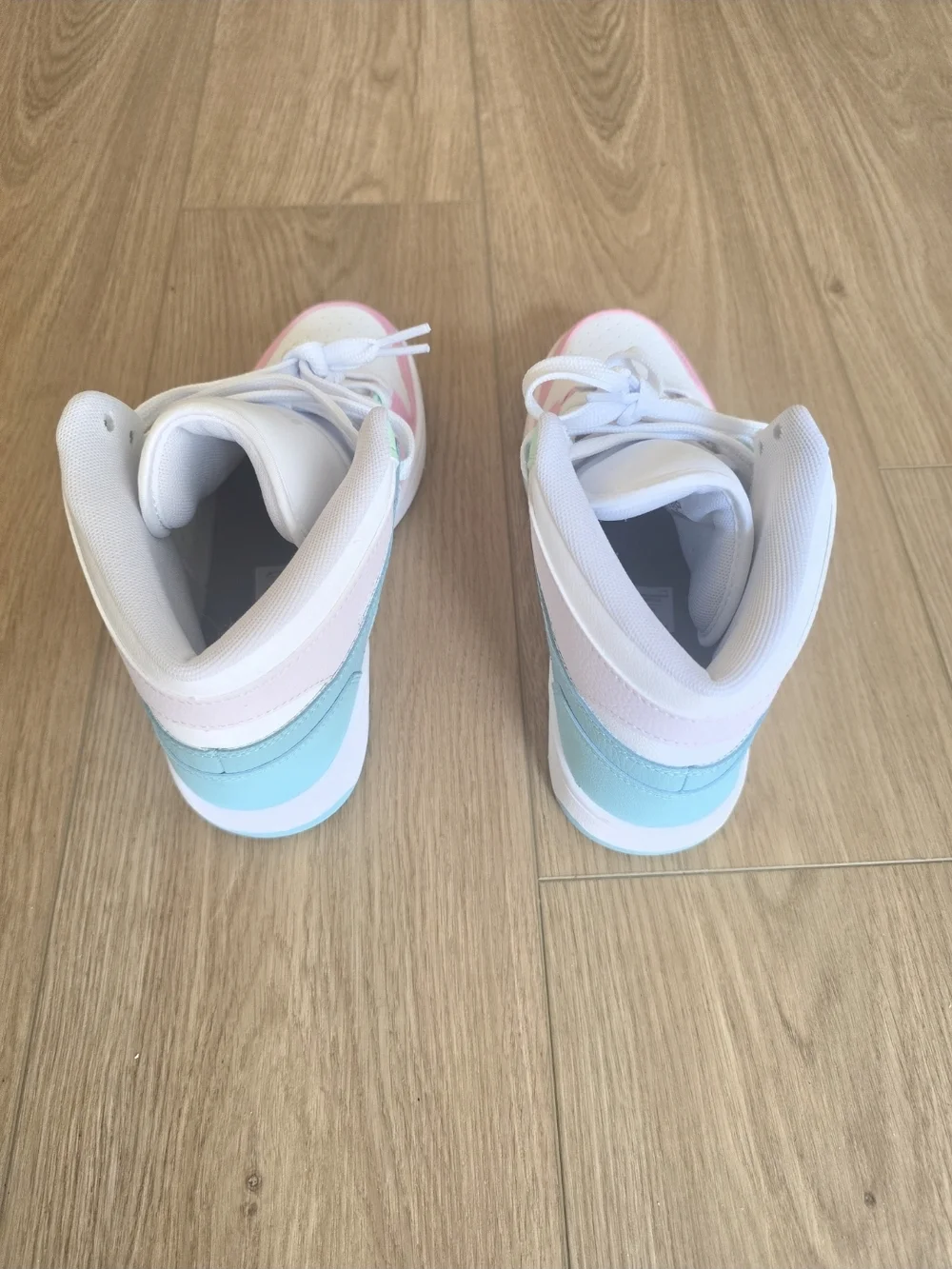 PUMA Rebound Layup Kids' High-Top Pastel Colorblock Sneakers - Pink/Blue/Green